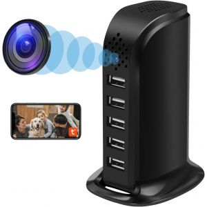 lbgwp60-Mini Caméra Espion Cachée Wifi 2.4/5G, Avec Chargeur Usb 5 Ports, Hd 1080P, Avec Détection De Mouvement Et Vision À Distance - Neuf