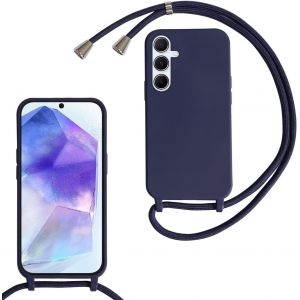 Kal-Coquepoursamsunggalaxym35aveccordondecollier,Coqueaveccordonétuisiliconetpuhousse,Collierréglabletéléphoneportablelanyardcasesamsunggalaxym35,Bleu - Neuf
