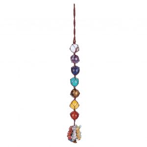 Hjlian Pendentif En Cristal De Pierre Precieuse Coloree Des 7 Chakras, Pendentif Energetique, Pendule De Radiesthesie, Pendentif En Cristal De Roche Et Quartz - Neuf