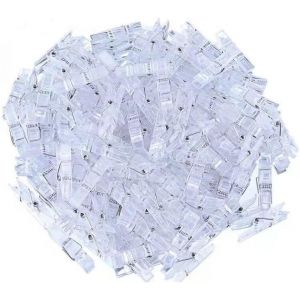 MEVRONISSHOP-Mini Pince a Linge,100 PCS Chevilles Transparentes Clips Photo Chevilles &agrave; V&ecirc;tements Pince Plastique pour Artisanat Art Bricolage F&ecirc;te D&eacute;coration Mariage 3 * 25mm - Neuf