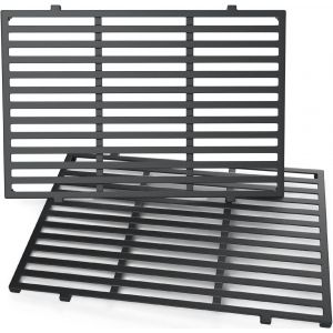 Ulteronixshop-Lot de 2 grilles de cuisson 47,6 cm pour barbecue &agrave; gaz Weber Genesis II 300 et Genesis II LX 300, Genesis II E&S 310 315 320 325 340 - En fonte - Pour Weber 66095 66802,66805 - Neuf