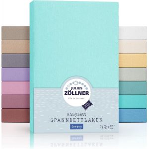 Kalanka-Lot De 2 Draps-Housses En Jersey Pour Lit Bébé Et Enfant - 100% Jersey De Coton - Certifié Oeko-Tex Standard 100 - Dimensions : 60 X 120 Cm / 70 X 140 Cm - Menthe - Neuf