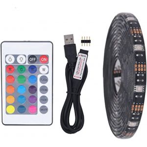 Lumière De Bande De Led Usb Rgb,5m 30leds/M Noir 5v 5050 Rgb Couleur Led Light Avec Télécommande 24key Pour L'éclairage De Fond Tv,Cuisine Led Éclairage Bande Décorative Led Strip (Non Étanche) - Neuf