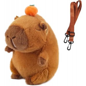 Capybara Sac à Dos En Peluche,Dessin Animé Capybara Jouet Sac,Cartoon Capybara Bambin Cartable,Capybara Unisex Children's Backpack,Capybara Mignonne Sac a Dos,pour Snacks Téléphones Clés - Neuf