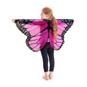 &iquest;Rose Rouge&iquest;Ailes De Papillon Fille Papillon Capes Enfant Cadeau Halloween Costume De Fantaisie Robe De Performance De La Princesse Des Elfes F&eacute;es - Neuf