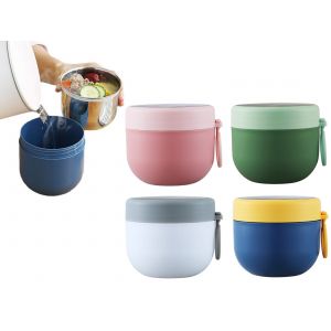 Lot De 4 Bo&icirc;tes Alimentaires Isothermes En Acier Inoxydable De 800 Ml Pour Le D&eacute;jeuner - Neuf