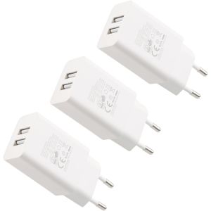JGD-Lot de 3 Chargeurs USB 5V 2A 10W, Chargeur Secteur Prise Multiple USB 2 Ports Universel, Adaptateur Secteur USB 3PCS Compatible avec iPhone 14 13 12 11 XS XR 8 7 6, Samsung, TabletteXiaomiHuawei - Neuf