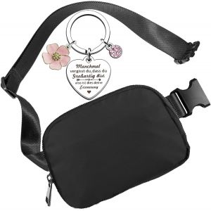 RFCBC-Sac banane élégant pour homme et femme - Petit sac banane - Sport Bum Hip Bag - Unisexe - Fanny Pack - Poche poitrine pour téléphone portable - Sangle réglable, Sac banane noir, 19x 12 x 4.5cm, - Neuf