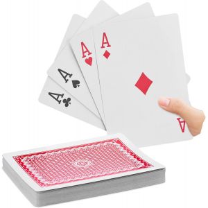 Chenquansarl-Cartes De Poker Jumbo, Jeu De 54, Accessoire De Casino En Plastique Xxl, Amusant Ou D&eacute;co, 18 X 13 Cm, Color&eacute; - Neuf