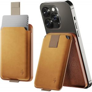 SJZG-Portefeuille Avec Support Magsafe Pour 6 Porteurs De Cartes, Porte Carte Magsafe, Magsafe Wallet, Wallet Magsafe, Marron Clair - Neuf