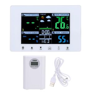 SUBZONAL-Horloge m&eacute;t&eacute;orologique Thermom&egrave;tre m&eacute;t&eacute;orologique num&eacute;rique avec couleur atomique Couleur LCD Affichage de la temp&eacute;rature Humidit&eacute; Monitor pour garage Home Office Abs - Neuf