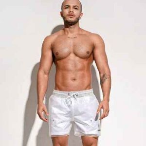 Desmiit Imperméable Boardshorts Hommes Plage Conseil Shorts De Bain Hommes Maillot De Bain Transparent Surf Court Maillot De Bain Vêtements De Sport-2xl Waist 90-96cm-Blanc - Neuf