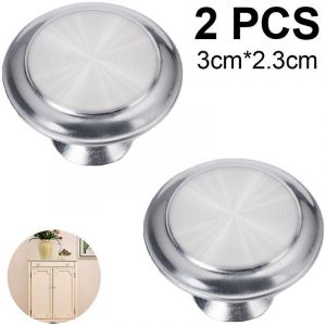 Lot de 2 boutons de placard, boutons de tiroir, poignée en alliage de zinc mat, boutons de commode, poignées de tiroir, boutons de porte, boutons de tiroir de commode, argent, L - Neuf