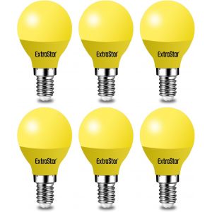 Ampoule LED Couleur E14 4W équivalente 40W AC 220V-240V, Ampoules Guirlande Couleur LED G45, orange rouge jaune bleu vert pour lumières de Noël de patio extérieur (rouge, lot de 6) - Neuf