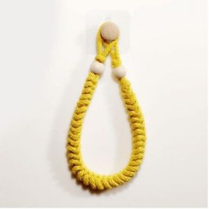 1 Pcs Porte-Serviettes(Jaune) en Corde Porte-Papier Salle de Bain Support pour Rouleau de Papier Toilette Porte-Serviettes en Bois en Corde De Jute Rétro pour Salle Cuisine - Neuf