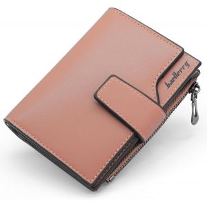 CAUC-Porte Monnaie Femme en Cuir PU Porte Feuilles pour Femme Court Lisse et Souple Petit Portefeuille Femme avec 15 Emplacements Cartes et Zipp&eacute; Pochette &agrave; Monnaie (Rose Fonc&eacute;-X) - Neuf