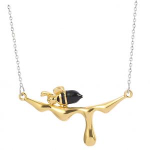 Collier Abeille Avec Pendentif Miel D&eacute;goulinant, Bijou Abeille &Eacute;l&eacute;gant Et Hypoallerg&eacute;nique Pour Femme, Id&eacute;al Pour Les Occasions Sp&eacute;ciales. - Neuf