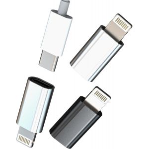 LORANKA-Lot de 3 adaptateurs USB C femelle vers Lightning m&acirc;le pour iPhone 14 13 12 11 Pro Max pour Apple iPad Air Type C Chargeur C&acirc;ble Donn&eacute;es Connecteur Charger Convertisseur Lighting Prise Charge - Neuf