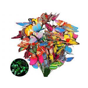 100 papillons phosphorescents d&eacute;coratifs pour jardin ext&eacute;rieur - Neuf