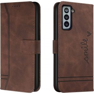 Kal-Coque Pour Samsung Galaxy S22, Etui Portefeuille Samsung S22, Protection Etui À Rabat Housse En Cuir Pu Avec Antichoc Tpu [Fermoir Magnétique] Flip Pochette Housse Pour Samsung S22 (Braun) - Neuf