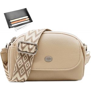 RFCBC-Sac à Bandoulière Femme, Petit Sac a Main Femme en Cuir PU, Sac a Main Femme Bandoulieres avec Bretelles Réglables et Amovibles Élégant Sac Besace Femme pour Voyage Quotidien Travail École - Neuf