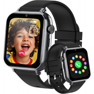 4G Montre Connect&eacute;e Enfants, Appels Vid&eacute;o, Localisation GPS, IP68 &Eacute;tanche Montre Telephone Enfant avec SOS, Musique, Mode &Eacute;cole, Podom&egrave;tre, Jeux, R&eacute;veil, Prendre des Photos, 4 &agrave; 12 Ans Cadeau - Neuf