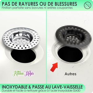 Quatre pièces (env. 7.5*7.5*0.8 cm) pour tous les drains, vidange d'évier de cuisine, évier, lavabo grille, salle de bains passoire, douche, évier de cuisine passoire - Neuf