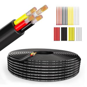 22 AWG 4x0.3 mm&sup2; Electrical Wire 4 Core Stranded PVC Power Cable 5V/12V/24V Low Voltage Tinned Copper Power Cable 3m Round Sheathed Cable Cable - Neuf