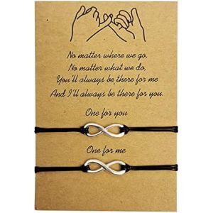 Cadeau De Saint Valentin 2 Pi&egrave;ces Bracelet De Couple Bracelets Amiti&eacute;,Bracelet D'amiti&eacute; Couple Bracelet Tress&eacute; R&eacute;glable Pour Couple/Amis/Familles - Noir - Neuf