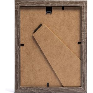 Cadre de l'image HIT - Blanc rustique (blanc vieilli optiquement avec grain de bois visible) - 15x20 cm - cadre photo en bois avec verre acrylique - Neuf