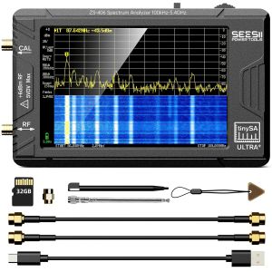 MEVRONISSHOP-SEESII TinySA Ultra+ ZS406, Analyseur de Spectre 4,0 pouces, 100kHz-5,4GHz, Analyseur Portable avec Carte 32Go, G&eacute;n&eacute;rateur de Signaux 2-en-1, Entr&eacute;e MF/HF/VHF/UHF, V0.4.6.1, Version 2025 - Neuf