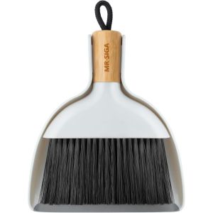 Ensemble Mini Pelle et Balayette, Petite Pelle Balayette Manche en Bambou, Balayette de Table Ramasse Poussi&egrave;re, Blanc - Neuf