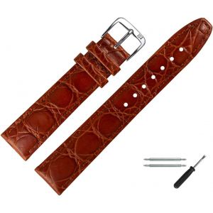 Kal-Bracelet De Montre 20mm Cuir Croco (Caïman) Gaufrage Avec Couture - Kit De Montage D'outils 52920 - Neuf
