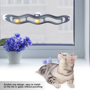 Hjlian Jouet Interactif Pour Chat Avec Ventouse Pour Fenetre Et Balle De Suivi - Neuf