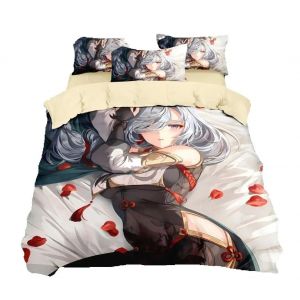 Parure De Lit Japonaise Genshin Impact Kamisato Ayaka, Housse De Couette Et Taie D'oreiller, Pour Enfants Et Garcon S, Textile De Maison Tendance - Neuf