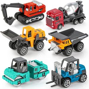 KAJGL-Vehicules De Chantier 6 Pcs Jouet Camion Voiture Véhicule De Construction Noël Anniversaire Cadeau Pour Enfant Garcon Fille 3 4 5 Ans - Neuf