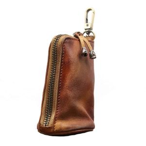 Cuir Sachet De Pièces De Monnaie Seau Type De Pièce Unique De La Première Couche De Cuir De Vachette Vintage Brown Porte-Monnaie Pour Hommes Rétro - Neuf