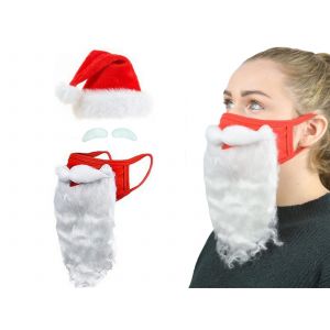 Ensemble Bonnet Et Barbe De P&egrave;re No&euml;l Pour D&eacute;guisement De No&euml;l - Neuf