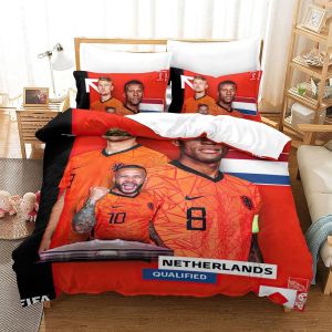 Qatar Housse De Couette De La Coupe Du Monde Netherlands | Housse De Couette Souvenir De C&iquest;&iquest;L&iquest;&iquest;Bration | &iquest;&iquest;Quipes De Pays Pour La Coupe Du Monde Singl - Neuf