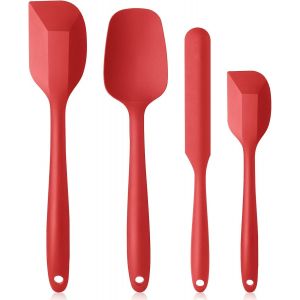 Kal-Spatules En Silicone,4pcs Spatule Patisserie Résistante À Chaleur Jusqu'à 500 °C Comme Ustensiles De Cuisine Antiadhésifs Spatules De Cuisine Sans Bpa Pour Cuisine Et Pâtisserie - Neuf