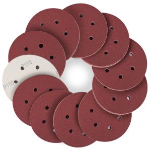 Disque a Poncer 150mm,Disque Abrasif 6 trous 50pcs Disques de ponçage 6 inch Grain 150 Disques abrasifs auto-agrippants pour Poncer/Polir/Dérouiller - Neuf