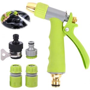 Pistolet d'arrosage en métal, lance haute pression, pulvérisateur à eau haute pression, tuyau d'arrosage haute pression, pour laver les voitures et arroser la pelouse - Neuf