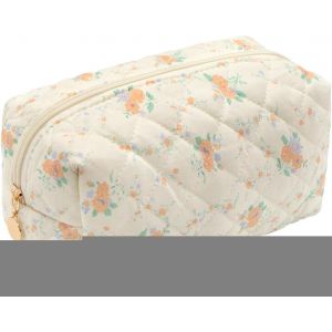 MAA-Jolie trousse de maquillage en coton à motif floral, articles de toilette et essentiels de beauté, petite trousse de maquillage de voyage, motif fleurs kawaii, pochette à maquillage pour - Neuf