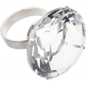 Kahfl-Bague En Diamant En Cristal 6 Cm Bague En Verre Scintillant-Ornement Géant Bague En Diamant Pour Mariage-Grand Anneau En Verre-Anniversaire-Fête-Accessoire - Neuf