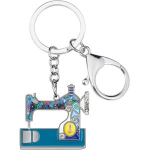 KAL-Alliage D'Émail Nouveauté Mignon Machine À Coudre Porte-Clés Pour Femmes Filles Cadeaux Voiture Sac À Main Anneaux Clés Accessoires Charms - Neuf