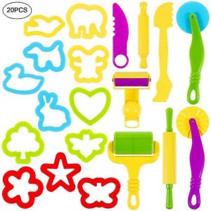 20 pcs P&acirc;te Outils en plastique Accessoires de mod&eacute;lisme Moules &agrave; biscuits Jouets de cuisine - Neuf