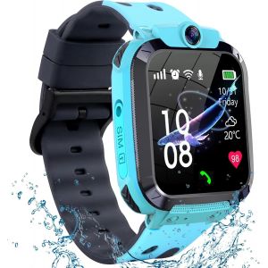 Ip68 Montre Connectée Enfant Gps,Montre Gps Enfant Garçons Filles Avec Appel Bidirectionnel,Sos Voice Chat Téléphone Caméra Jeux Mode Classe, Montre Intelligente Enfants Cadeau D'Anniversaire(Bleu) - Neuf