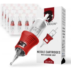 Kalanka-Pro Cartouches Aiguilles Tatouage Avec Poign&eacute;e En Caoutchouc Silicone Cartridges Tattoo Doublure Ronde 20 Pi&egrave;ces Acier Chirurgical Japonais Maquillage Permanent Pmu(0.20mm-0603rl) - Neuf