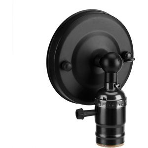Applique Murale de Style Vintage avec Interrupteur,Support de Lampe E27 pour Usage Domestique et D&eacute;coration 220 V (BLACK) - Neuf