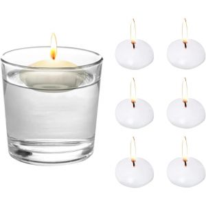 ERYI- Bougie Flottante, Cire De Paraffine Blanc, 4.5Cm L X 4.5Cm W X 3Cm H Sans Parfum Lot De 20 - Neuf